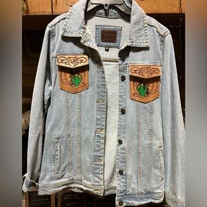 Tooled denim jacket